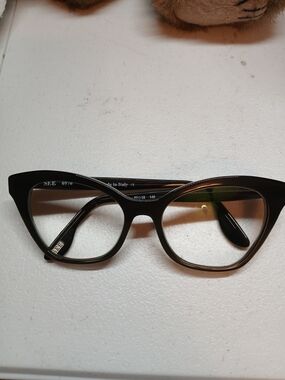 Rare Authentic See Eyewear 6976 Black Cat-Eye Women's  Frames Made In Italy